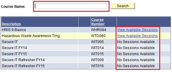 course list