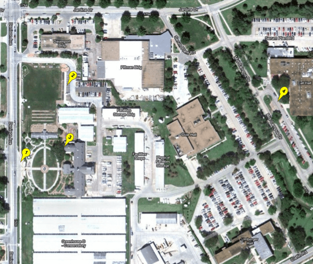 A map of the insect zoo and surrounding areas that list out each location identified with numbers.