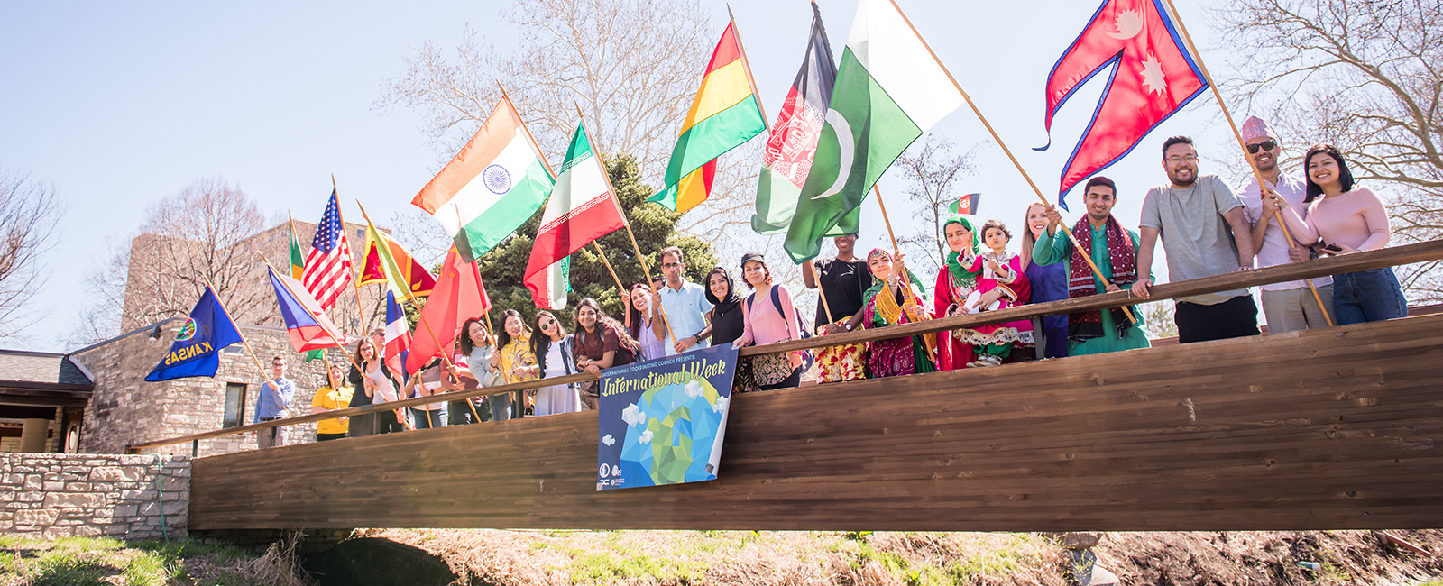 International students on K-State's campus