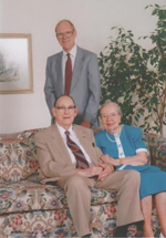 Gary Rogers, pictured with his parents Ralph and Dora. Both Gary and his father earned degrees in chemical engineering from K-State.