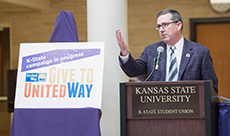 Kirk Schulz speaking at kickoff