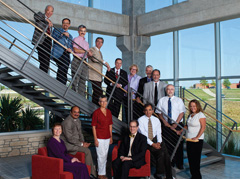 Assembly participants gather in the K-State Olathe lobby