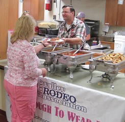 Chef Drew Zink serves his spaghetti.