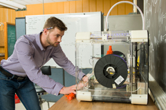 Student with 3-D Printer