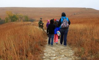 Konza volunteer leading a  nature hike