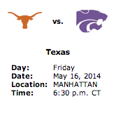 K-State baseball takes on Texas in final home series tonight