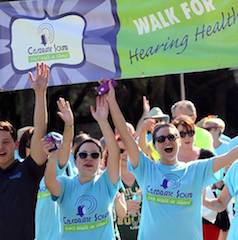 Walkers celebrating at the end of a previous Walk-a-Thon.