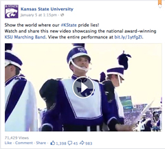 Pride of Wildcat Land marching band video on Facebook