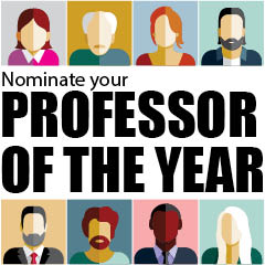Advertisement for Professor of the year