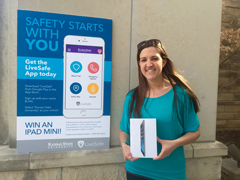 Winner of the LiveSafe free iPad, Malaina Lough