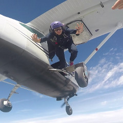 Diving out of the airplane