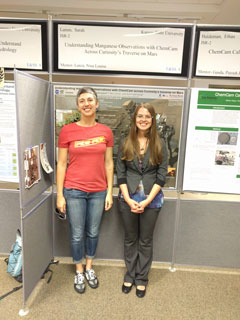Sarah Lamm and Nina Lanza at the Los Alamos National Lab Student Symposium in August.