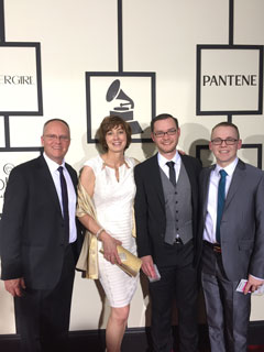 Bryan Pinkall (second from left) and his family on the red carpet