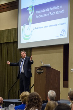 Kansas Commissioner of Education Randy Watson presents at the 2016 Counselors CAN! conference.