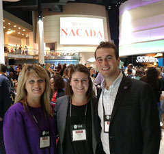 Dean Debbie Mercer, Jessica Van Ranken, Trenton Kennedy at NACADA international conference, Atlanta, Georgia