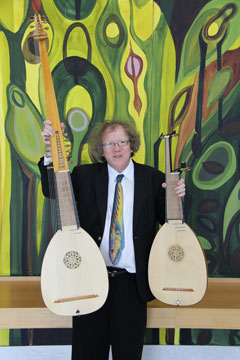 John Robison with his lutes