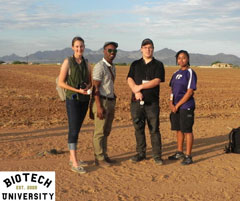 Safiya Woodard is pictured on the far right along with other Biotech U. attendees