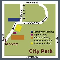 Map of City Park for drop-offs and pick-ups