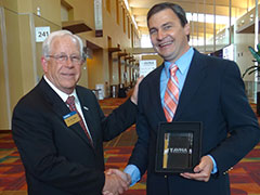 AVMA President Dr. Tom Meyer and KSUCVM's Dr. Hans Coetzee