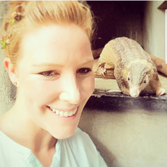 Ashley Kelly with pangolin