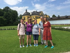 Trip participants outside Salzburg's Hellbrunn Palace