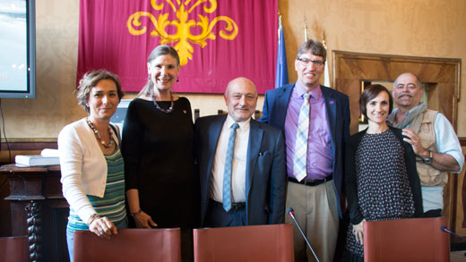 From left: Serena Croce, Program Director, Provost April Mason, Centro Studi President Matteo Tonelli, Interim Associate Provost Grant Chapman, Orvieto Vice Mayor Cristina Croce and University of Arizona professor Dr. Claudio Bizzarri.