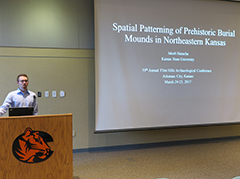 K-State Anthropology student Jakob Hanschu (Anthropology) presents at the 39th Annual Flint Hills Conference, March 2017.
