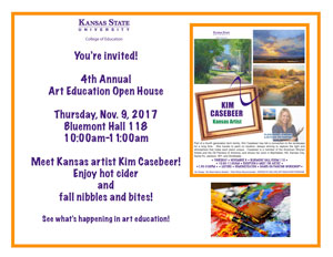 Flyer for Kansas artist, Kim Casebeer's, visit to KSU.