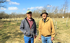 Landowner Bill Kennedy and Kansas Forest Service rural district forester, Thad Rhodes