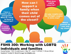 FSHS 300: Working with LGBTQ Individuals and Families