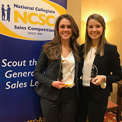K-State Sales Team students (from left to right) Rachel Kipper and Abbie O’Grady