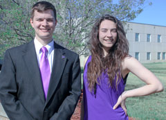 Christian Coker, left, junior in professional pilot from Tulsa, Oklahoma, and Shanna Walker, junior in professional pilot and airport management from Topeka, have been elected the 2018-2019 student body president and vice president at K-State Polytechnic.