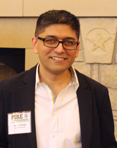 PIRE workshop attendees at the Alumni Center. Gurpreet Singh is front center in a black jacket 