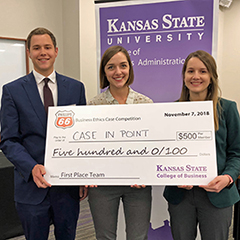 The winning team of Ben Heath, Tara Bunker and Mary Carnes.