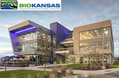 BioKansas logo overlaid on K-State Office Park image