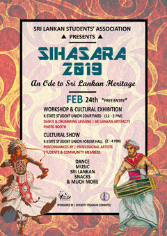Sri Lankan Cultural Show and Workshop “Sihasara”