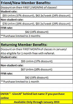 Membership Promotion Pricing