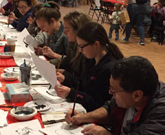 Participants painting pandas at last year's Chinese Culture Fair