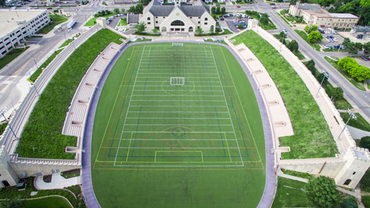 Aerial view of Memorial Stadium. 