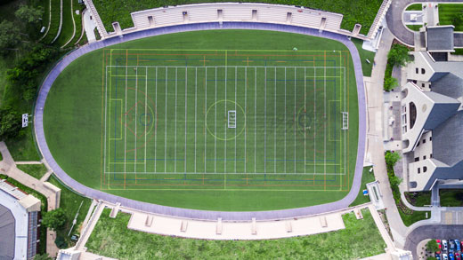 Aerial view of Memorial Stadium. 