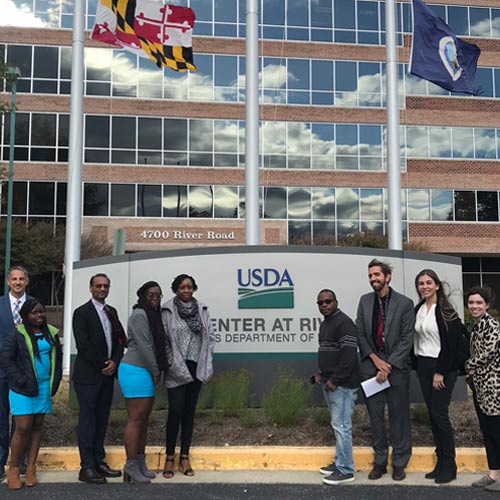 Cochran Fellows tour the USDA Animal and Plant Health Inspection Service, or APHIS, in Riverdale, Maryland. 