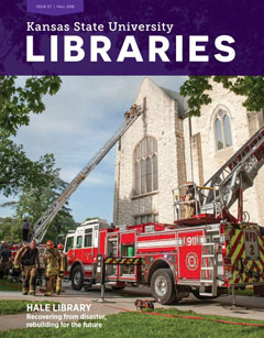 Magazine cover featuring firetruck in front of limestone building