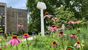 Fork sculpture near King Hall 