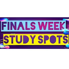 Bright purple finals week text 