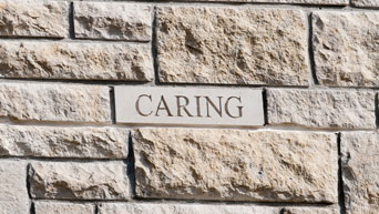 Bricks in the chimney of the Leadership Studies Building 