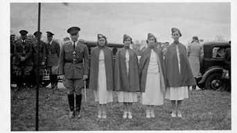 Military inspection May 1, 1933, honorary officers and escort