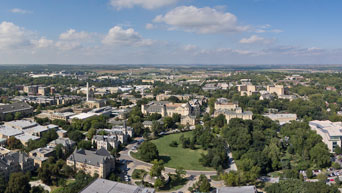 Aerial image of K-State's Manhattan campus