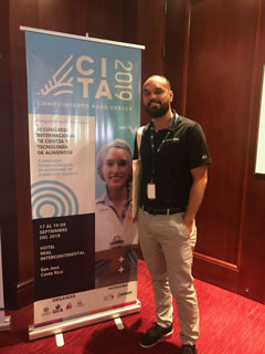 Daniel Vega, doctoral student in food science, attends Costa Rican food safety conference