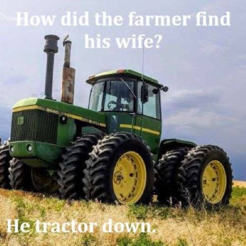 A picture I took of a tractor with a joke added with text