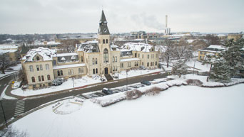 Anderson Hall in the winter